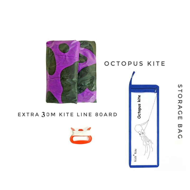 Kizh Kite Octopus Large Frameless Soft Parafoil Kites 157 Inchs