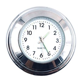 ANCLLO Car Dashboard Clock Classic Small Round Table Onboard Quartz Clock with Luminated Light Mini Noctilucent Watch Clocks for Auto Decoration White