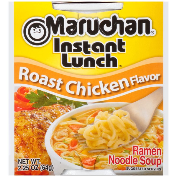 Maruchan Instant Lunch Roasted Chicken Flavor Soup, 2.25 oz, 6 Pack (Quantity of 6)