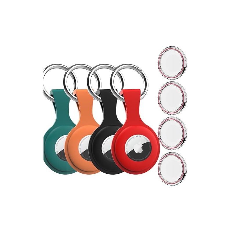 4 Pack AirTag Holder with Keychain - Anti-Lost Case