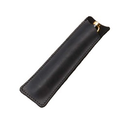 Daimay Crazy Horse Leather Pen Case Holder Handmade Fountain Pen Pouch Protective Sleeve Cover for Ballpoint Pen, Stylus Touch Pen – Black