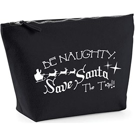 Hippowarehouse Be Naughty Save Santa The Trip! printed make up cosmetic wash bag 18x19x9cm