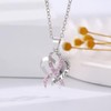 Juego de joyas de corazón con cinta de conciencia rosa
