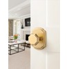 SORWDUERM 1 Pack Gold Door Knobs Passage Door Knobs Brushed