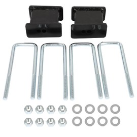 SCITOO 4 Inch Rear Lift Blocks Kit With 9.5In Ubolts 2007-2018 for Chevy Silverado for Gmc Sierra 1500 Leaf Spring Accessory Suspension Bracket Replacement 810040