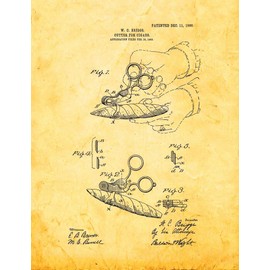 Cutter for Cigars Patent Print Golden Look (8.5" x 11") M12825