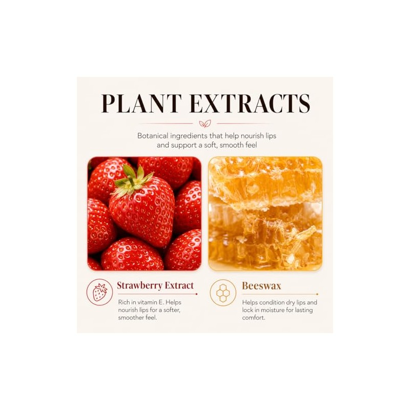 Strawberry & Honey Lip Mask Set with Applicator Brush, Vitamin