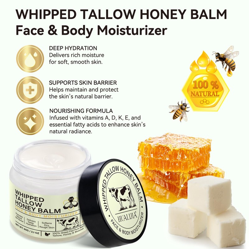 Organic Beef Tallow for Skin, Tallow Face Moisturizer, Tallow and