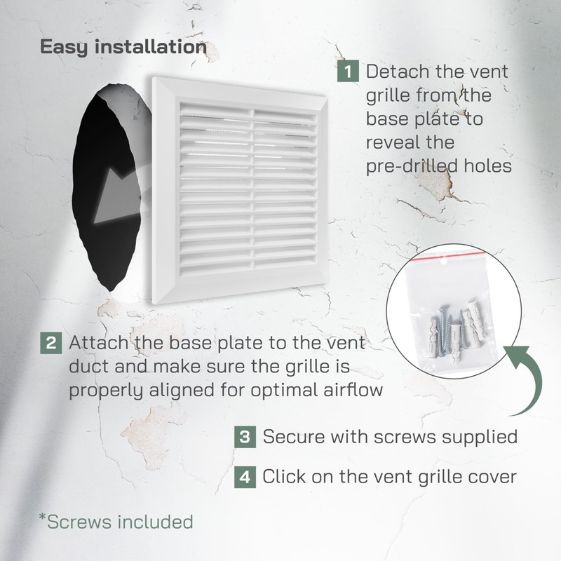 Vent Systems Ø6" Duct - 8" x 8" Inch White