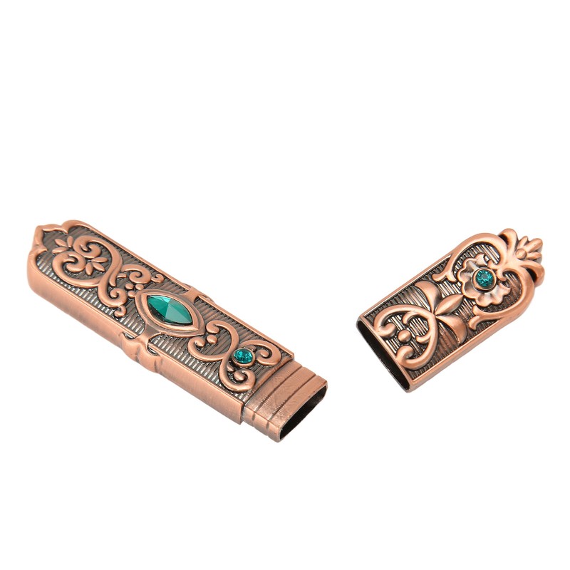 Vintage Needle Case Set Rhinestone Carved Pattern Fashionable Sewing Needles