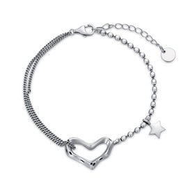 VONALA Snowflake/Stars/Heart Bracelet 925 Sterling Silver Bracelet for Women, Sterling Silver