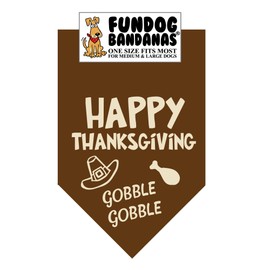 Happy Thanksgiving Dog Bandana (One Size Fits Most for Medium to Large Dogs)