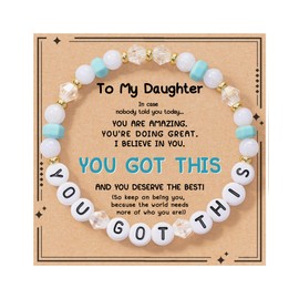 ojokiss Daughter Gifts, Mother Daughter Bracelets Jewelry Gift for Bonus To My Daughter Birthday Gifts Adult from Mom Dad