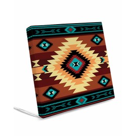 Homechoid South West Red Indoor Outdoor Couch Cushion Covers Replacement 4 Pack, Native American Southwestern Abstract Oriental Waterproof Chair Sofa Seat Cover with Ties 20x18x4