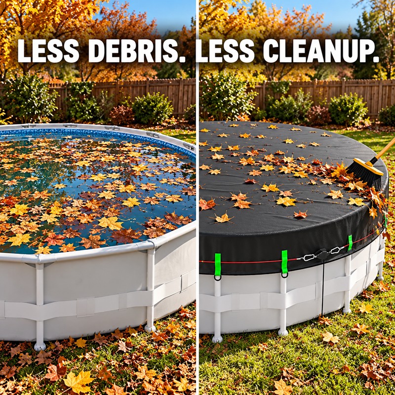 24 Ft Round 420D Oxford Winter Above Ground Pool Cover