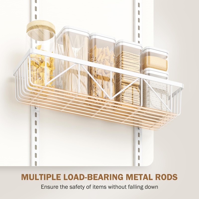 Delamu Adjustable Over the Door Pantry Organizer, 6-Tier Metal Pantry