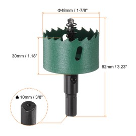 HARFINGTON Bi-Metal Hole Saw 48mm (1-7/8") M42 HSS (High Speed Steel) Hole Saw Drill Bit Cutter for Wood Plastic Metal Sheet Plasterboard
