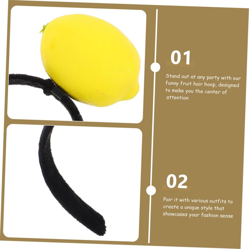 [Beaupretty] 2pcs Funny Headband Dress Up Hair Accessories Lemon