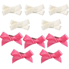 10PCS Sweet Bow Hairpin Pink White Color Y2K Hair Barrette Lolita Duckbill Clip Side Clips Hair Accessories