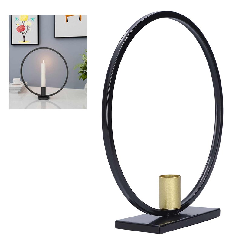 Simple Round Candle Holder Wrought Iron Home Candlestick for Dinner