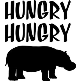Hungry Hungry Hippo Vinyl Decal Sticker Laptop Car Instant Pot hippopotamus fun Car Truck