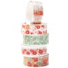 YUBBAEX 5 Rolls Floral Washi Tape Set PET Decorative Flowers