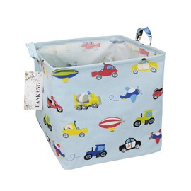 FANKANG Cesta cuadrada de almacenamiento para guardería, cesta de lona plegable con revestimiento de polietileno impermeable, cestas de almacenamiento para niños, oficina, recámara, ropa (coche