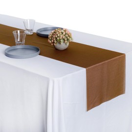 MDS Pack of 5 Wedding 12 x 108 inches Chiffon Table Runner for Wedding, Decorations for Birthday Parties, Banquets, Graduations, Engagements, Runners fit Rectangle, Round Table - Mocha