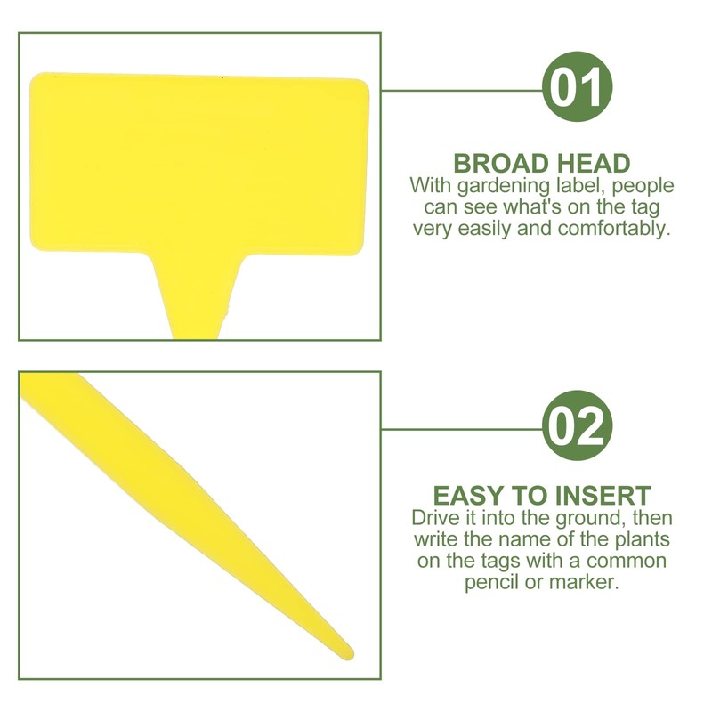 OUNONA Waterproof Plant Markers 30 CM Yellow 10 PCS