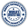 Zirni Happy Father's Day Worlds Greatest Dad Grunge Rubber Stamp Sticker Decal Design 5" X 5"