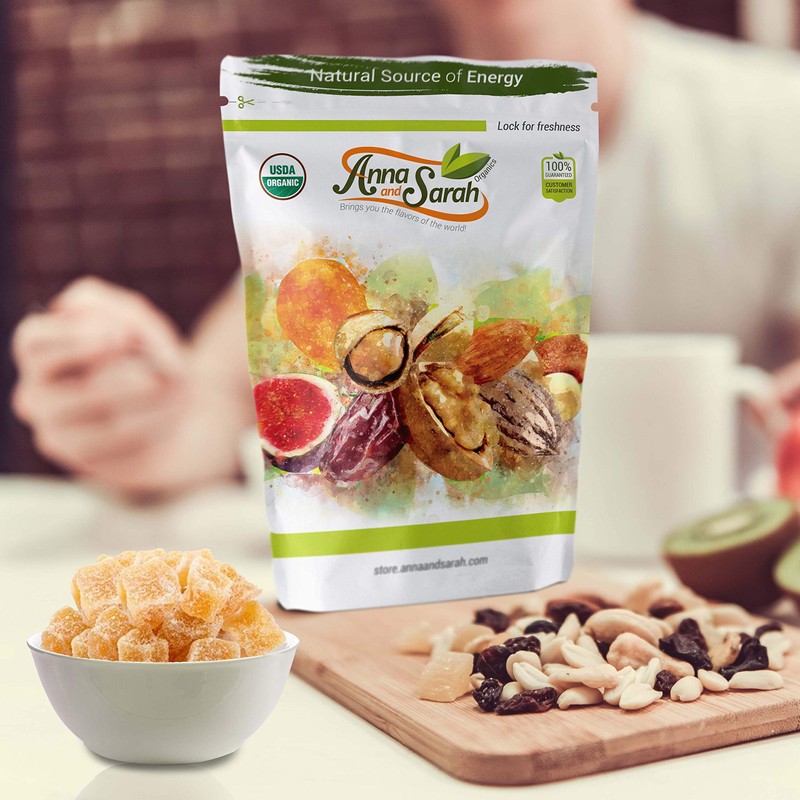 Anna and Sarah Organic Crystallized Ginger in Resealable Bag, 2