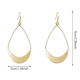 TIANHONGYAN Simple Lightweight Drop Dangle Earrings Boho Gold and Silver Teardrop Earrings for Women Jewelry Gifts (gold)