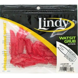 Lindy (6) Packs Of 10 Lindy 2" Soft Plastic Watsit Grubs Red Silver Flake LWGBF282 New