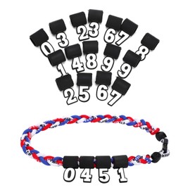 PEUTIER Baseball Necklace, with 1 Braided Rope Necklace And 2 Sets of Number 0-9 Silicone Pendants Lightweight Sports Necklace Baseball Number Necklaces for Athletes, Players, Fans