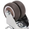 2pcs Caster Wheels Silent 360° Rotation Brake Free TPR Soft