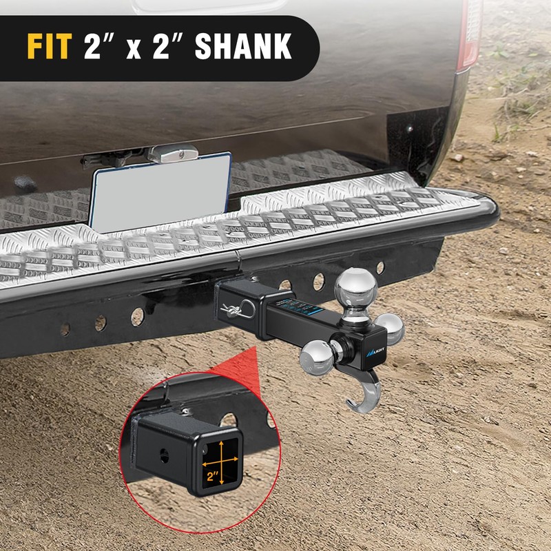 Nilight Hitch Adapter 2" x 7" Combo Bar Trailer Receiver