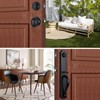 HISAFE Matte Black Front Door Handleset in Camelot Trim, Heavy