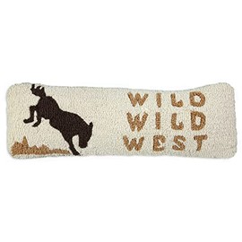 Chandler 4 Corners Artist-Designed Wild Wild West Hand-Hooked Wool Decorative Throw Pillow (8 IN x 24 IN) Horse-Themed Pillow for Couches & Beds - Easy Care, Low Maintenance Country Western Home Décor