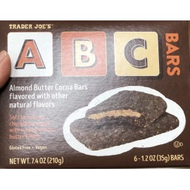 Trader Joe's 2pk Trader Joes Vegan ABC Bars 6 bars 1.2oz ea Almond Butter Cocoa Bar