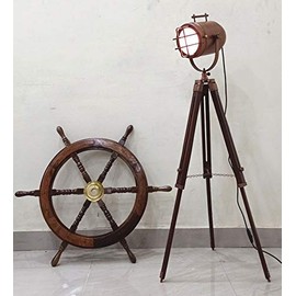 THOR INSTRUMENTS Copper Finish Antique Marine Tripod Office Floor lamp Nautical Gift Items Rustic Vintage Home Decor Gifts