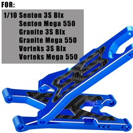 hopsupRC RC Carbon Fibre Front Rear Suspension Arms for 1/10 Senton/Granite/Vorteks 3S Blx & Mega 550 RC Car.Navy Blue