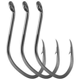 Dr.Fish 50 Pack Big River Bait Hook Catfish Hook Live Bait Hook Octopus Beak Offset Fishing Hooks Circle Hooks Saltwater Fishing Hooks Halibut Pike Trotline Hooks Catfishing Tackle Gear