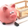 Piggy with Hammer Wheelbarrow 14 x 12 cm Multi-Coloured