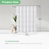 Dynamene White Fabric Shower Curtain, Tufted Chenille Striped Textured Cloth