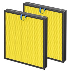 Vital 200S Pet Care Replacement Filt-er for LEVOIT Vital 200S and Vital 200S-P Air Purifi-er, 2 Pack H13 True HEPA and High-Efficiency Activated Carbon Filt-er, Vital 200S-RF-PA, LRF-V201-YUS, Yellow