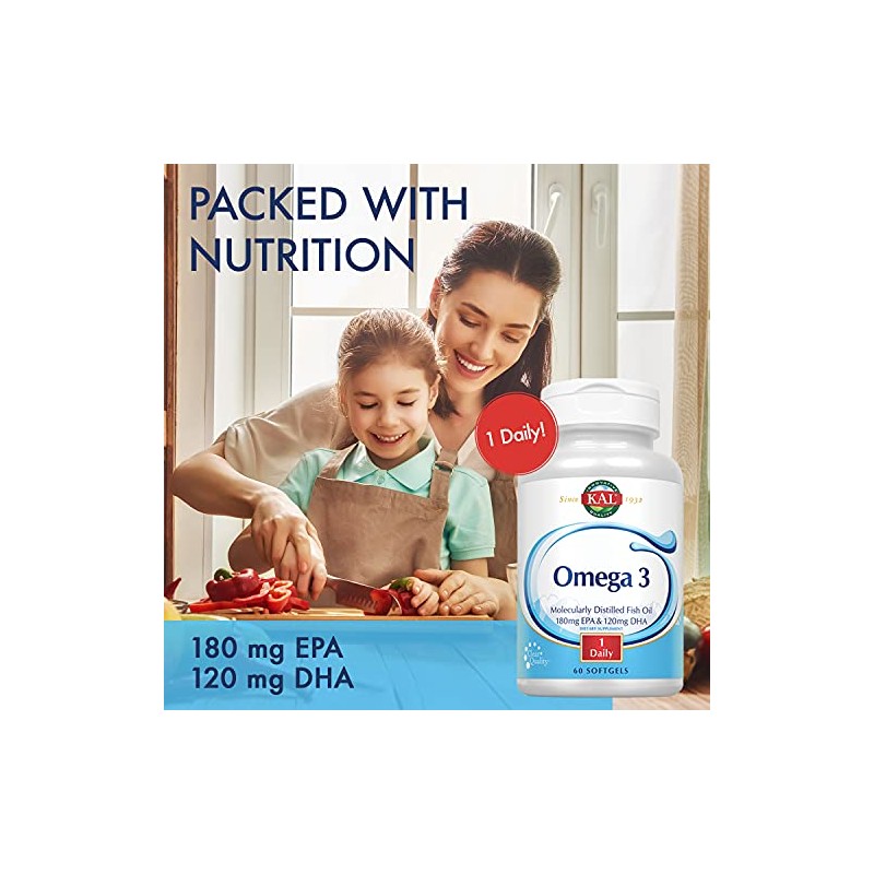 Kal 180120 1000 MG Omega 3 Fish, 60 Count