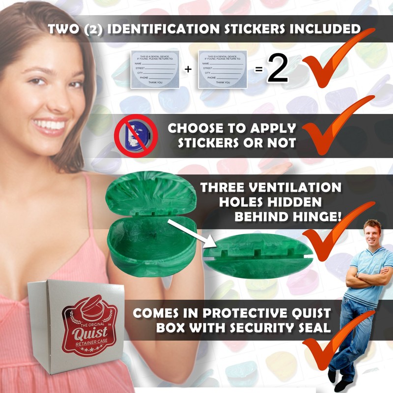 QUIST (TM) Solid Orthodontic Retainer Case (Purple)