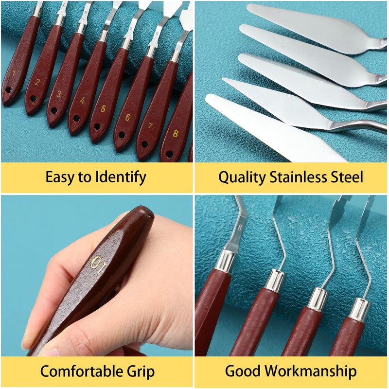 Lasnten 27 Pcs Palette Knife Set Stainless Steel Painting Knife