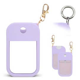 MILASONUS 1 PC Soft Silicone Case for Touchland Power Mist (1FL. OZ./30 mL), Protective and Stylish Case with Keychain Compatible with Touchland Hand Sanitizer Spray (purple)