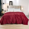 BYTIDE Solid Color Flannel Fleece Queen Bed Blanket with Storage